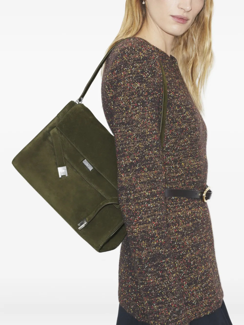 Tory Burch Large Lee Radziwill Suede Shoulder Bag — Same as shown — Size One Size — Side View