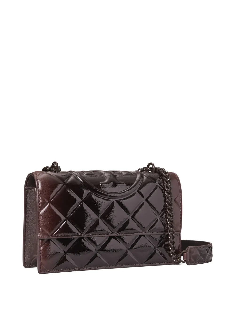Tory Burch Small Fleming Quilted Patent Shoulder Bag — Same as shown — Size One Size — Back View