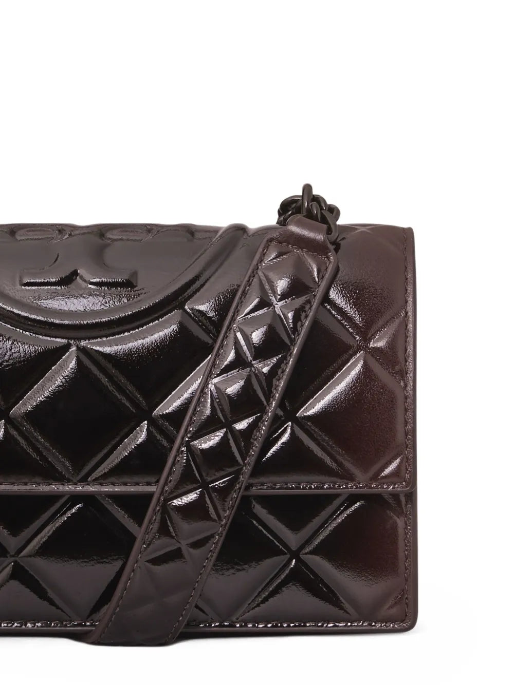 Tory Burch Small Fleming Quilted Patent Shoulder Bag — Same as shown — Size One Size — Top View