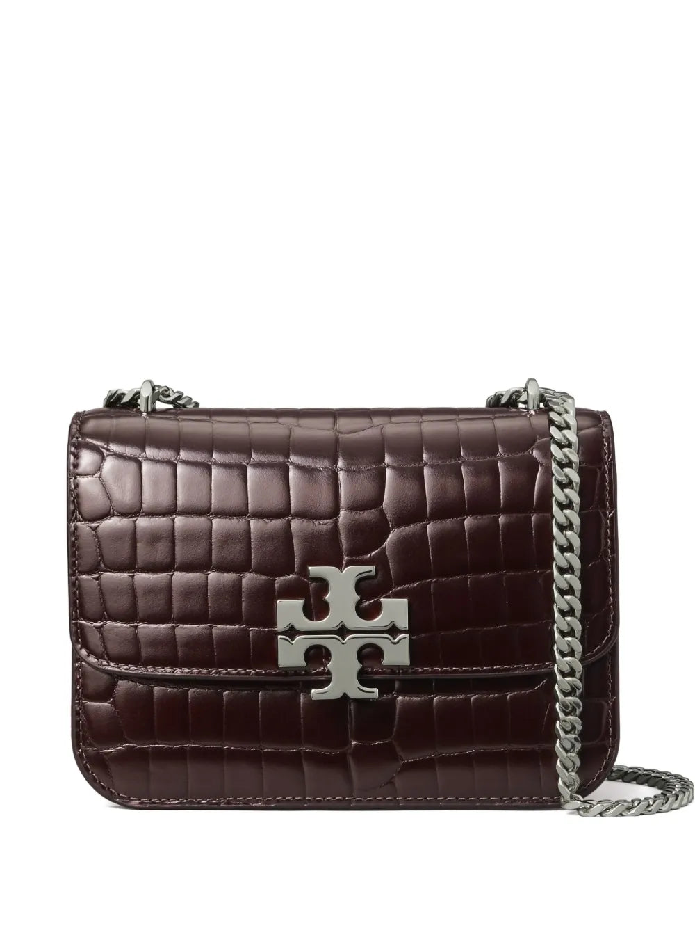Tory Burch Small Eleanor Croc Embossed Shoulder Bag — Same as shown — Size One Size — Front View
