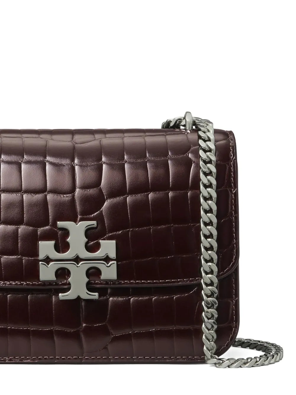 Tory Burch Small Eleanor Croc Embossed Shoulder Bag — Same as shown — Size One Size — Top View