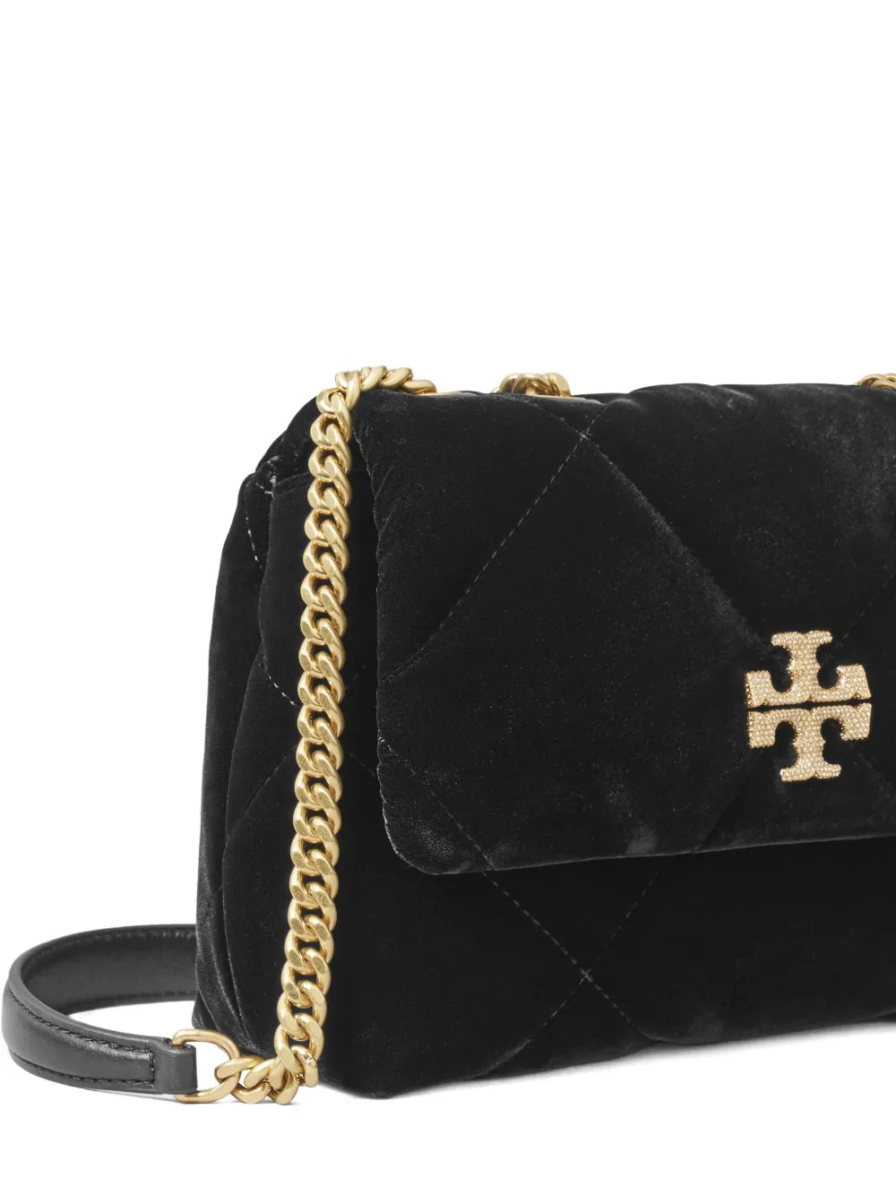 Tory Burch Small Kira Diamond Quilted Velvet Shoulder Bag — Same as shown — Size One Size — Top View