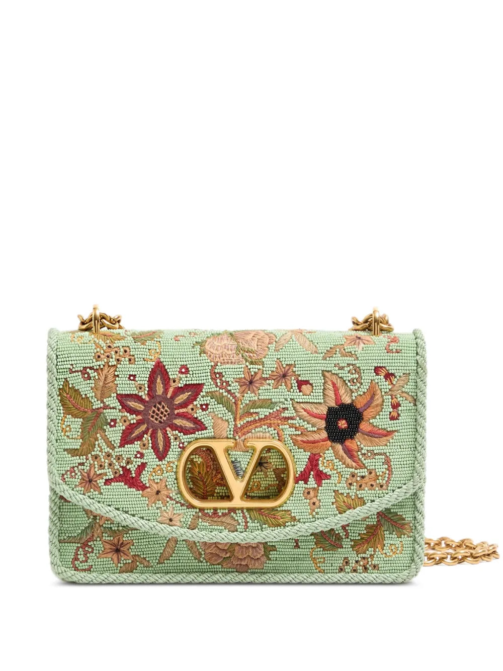 Valentino Garavani Floral Embroidered Shoulder Bag — Same as shown — Size One Size — Front View