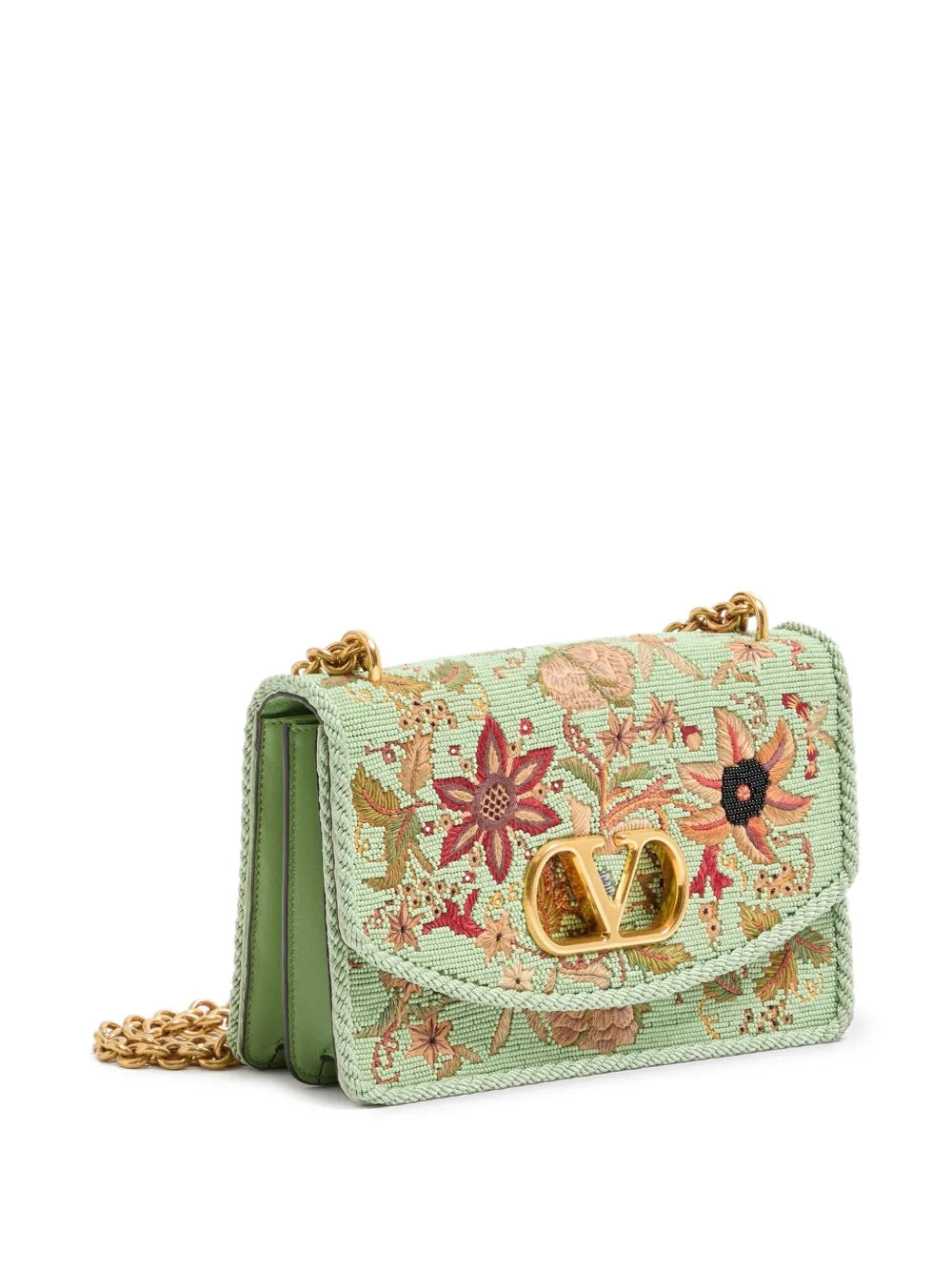 Valentino Garavani Floral Embroidered Shoulder Bag — Same as shown — Size One Size — Back View