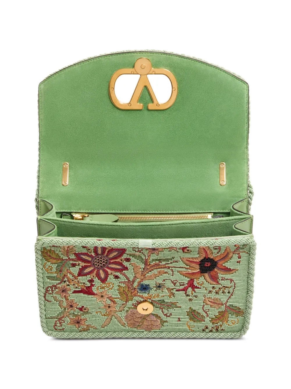Valentino Garavani Floral Embroidered Shoulder Bag — Same as shown — Size One Size — Detail View