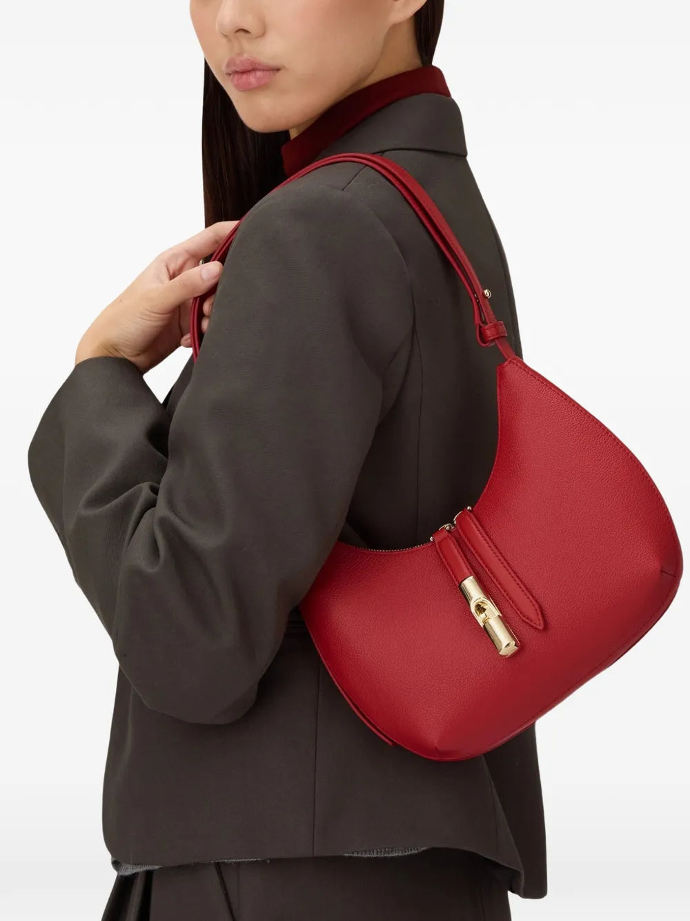 Furla Small Goccia Leather Shoulder Bag — Same as shown — Size One Size — Side View