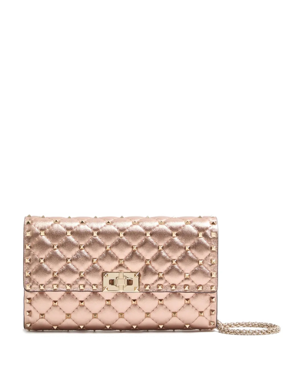 Valentino Garavani Rockstud Spike Quilted Clutch Bag — Same as shown — Size One Size — Front View