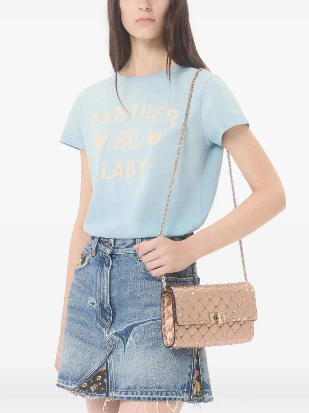 Valentino Garavani Rockstud Spike Quilted Clutch Bag — Same as shown — Size One Size — Side View