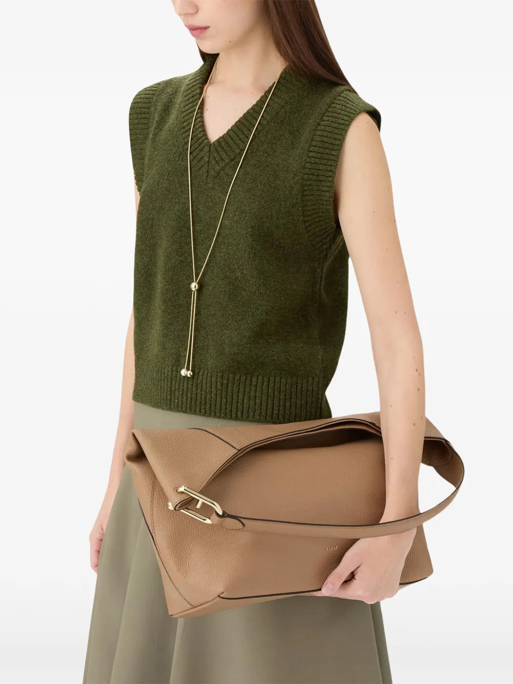 Furla Large Lara Textured Shoulder Bag — Same as shown — Size One Size — Side View