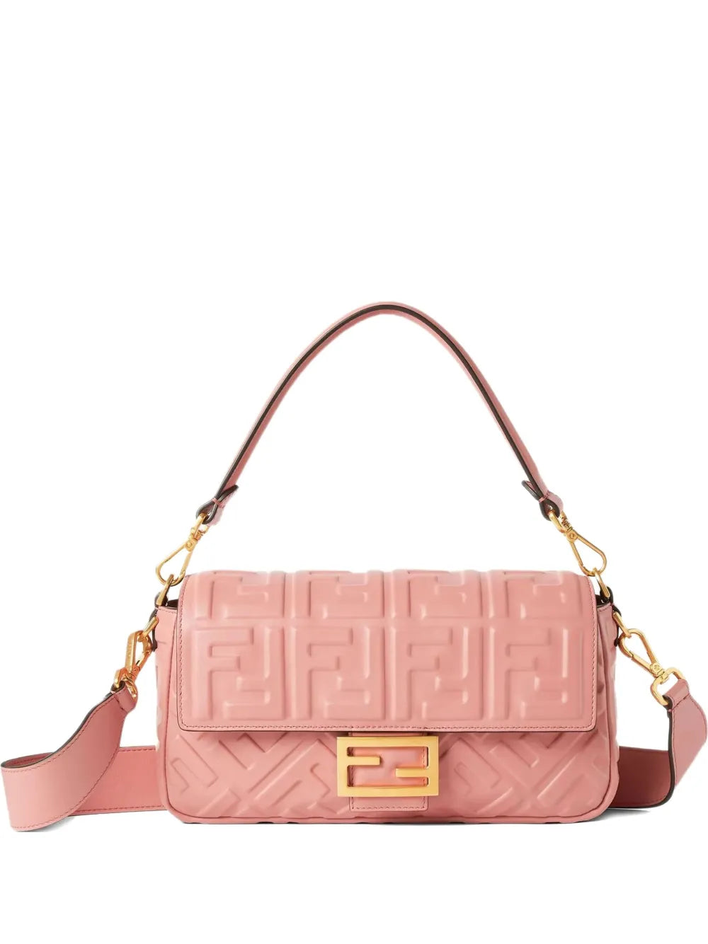 Fendi Baguette Ff Motif Embossed Shoulder Bag — Same as shown — Size One Size — Front View