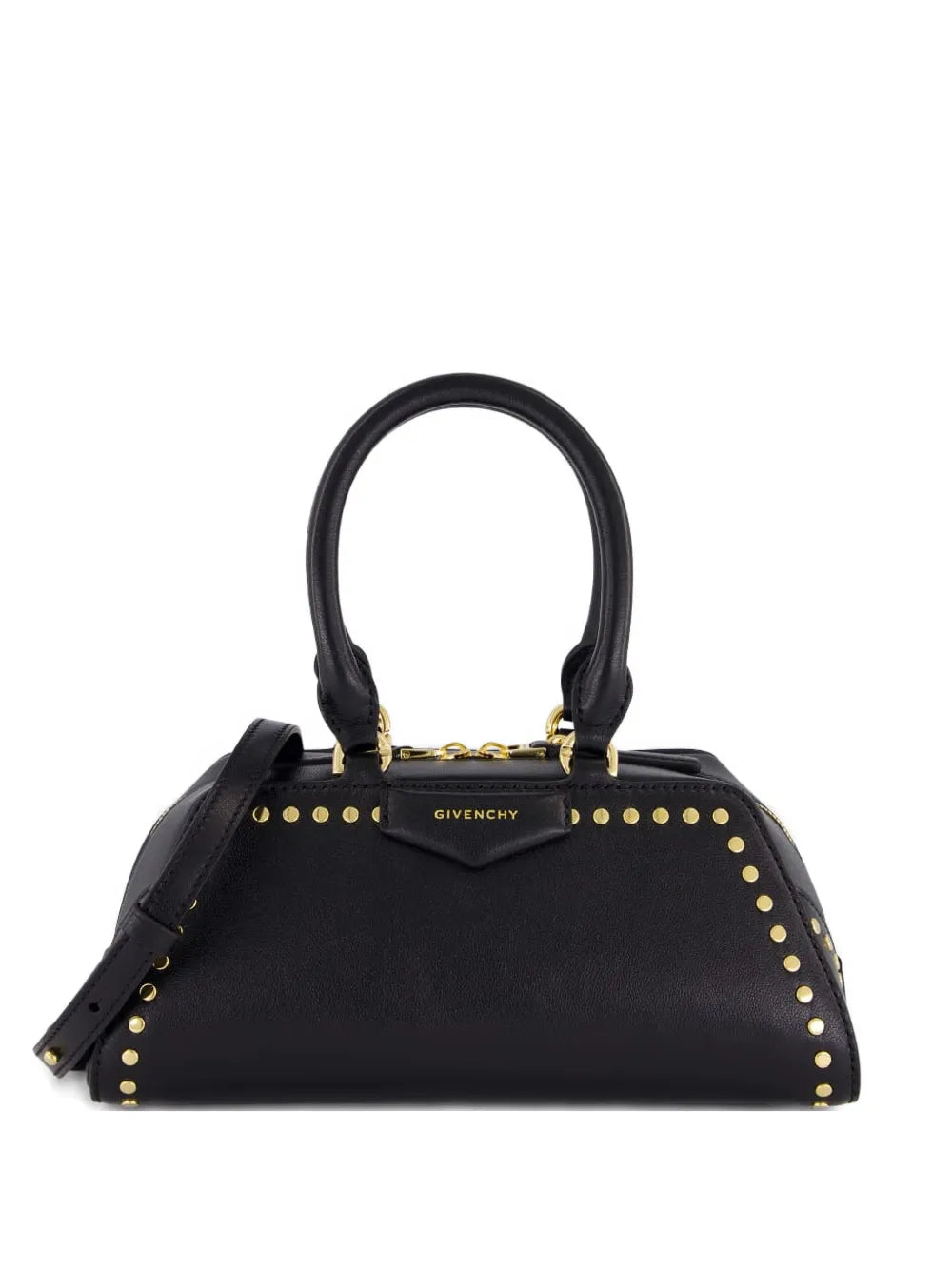 Givenchy Studded Top Handle Leather Shoulder Bag — Same as shown — Size One Size — Front View