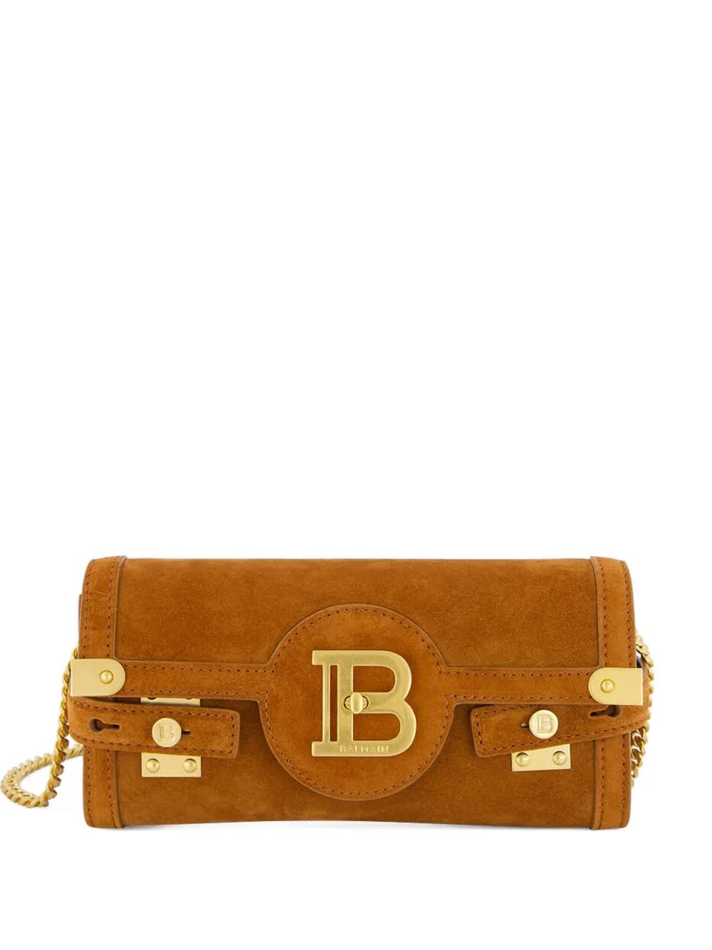 Balmain B Buzz 23 Suede Shoulder Bag — Same as shown — Size One Size — Front View