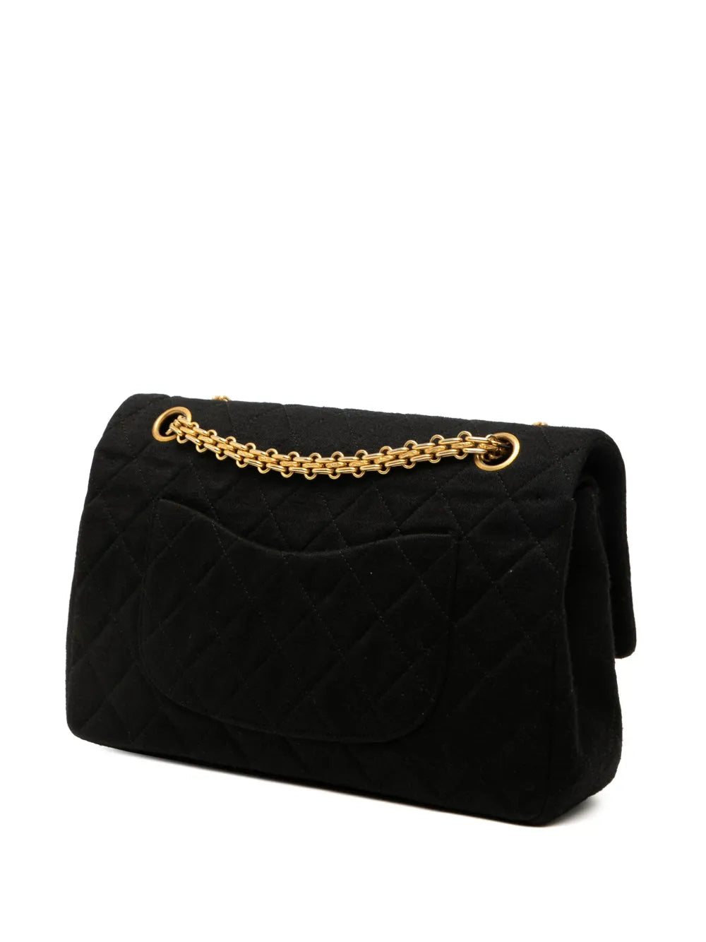 Chanel Pre Owned 1989 1991 Medium Classic Jersey Double Flap Shoulder Bag — Same as shown — Size One Size — Back View