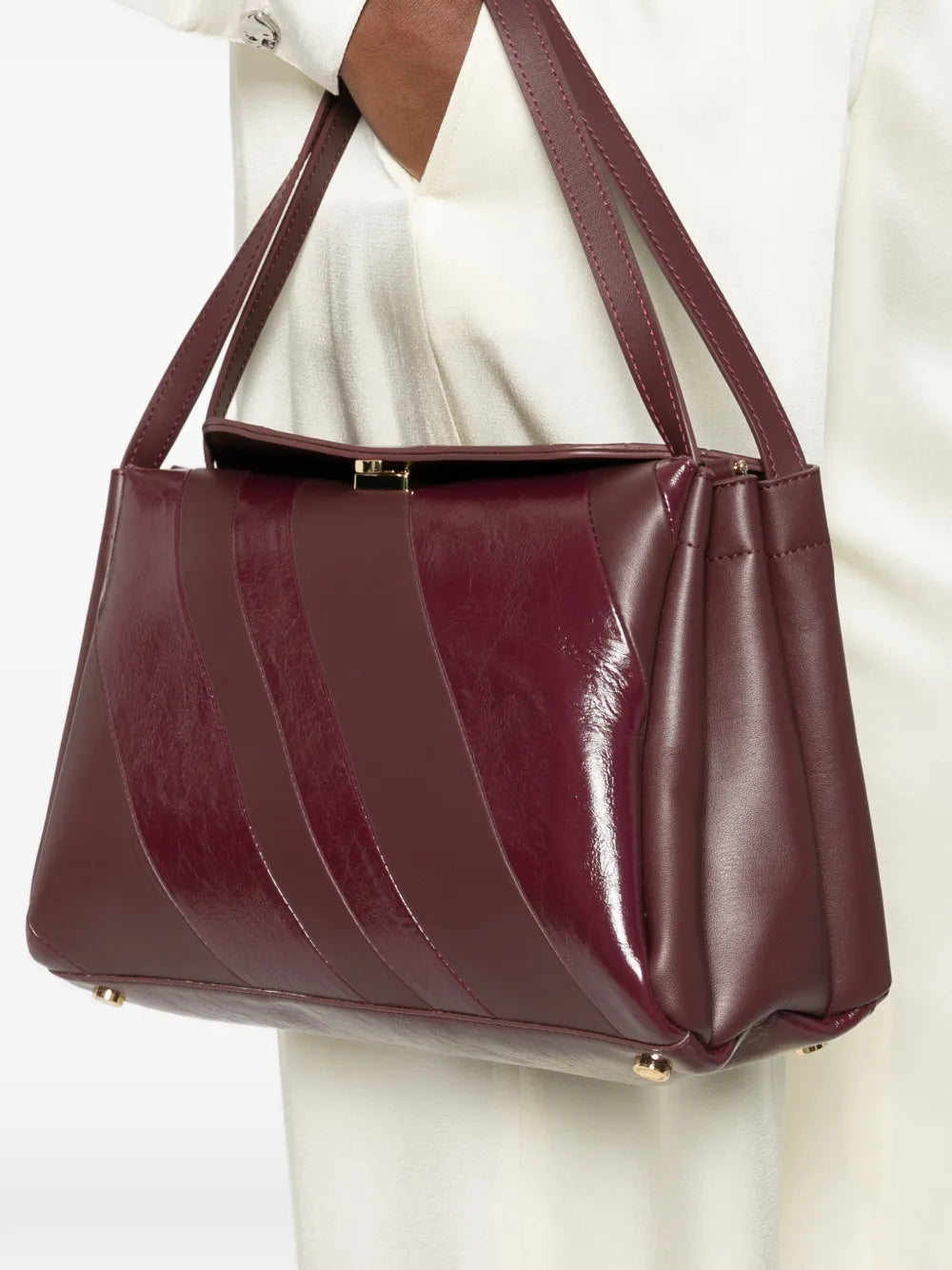Themoire Eudora Diagonal Stripe Shoulder Bag — Same as shown — Size One Size — Side View