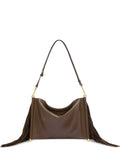 Furla Xl Suede Fringing Shoulder Bag — Same as shown — Size One Size — Front View
