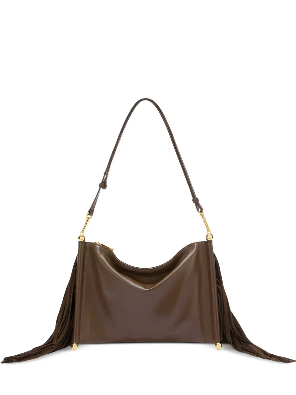Furla Xl Suede Fringing Shoulder Bag — Same as shown — Size One Size — Front View
