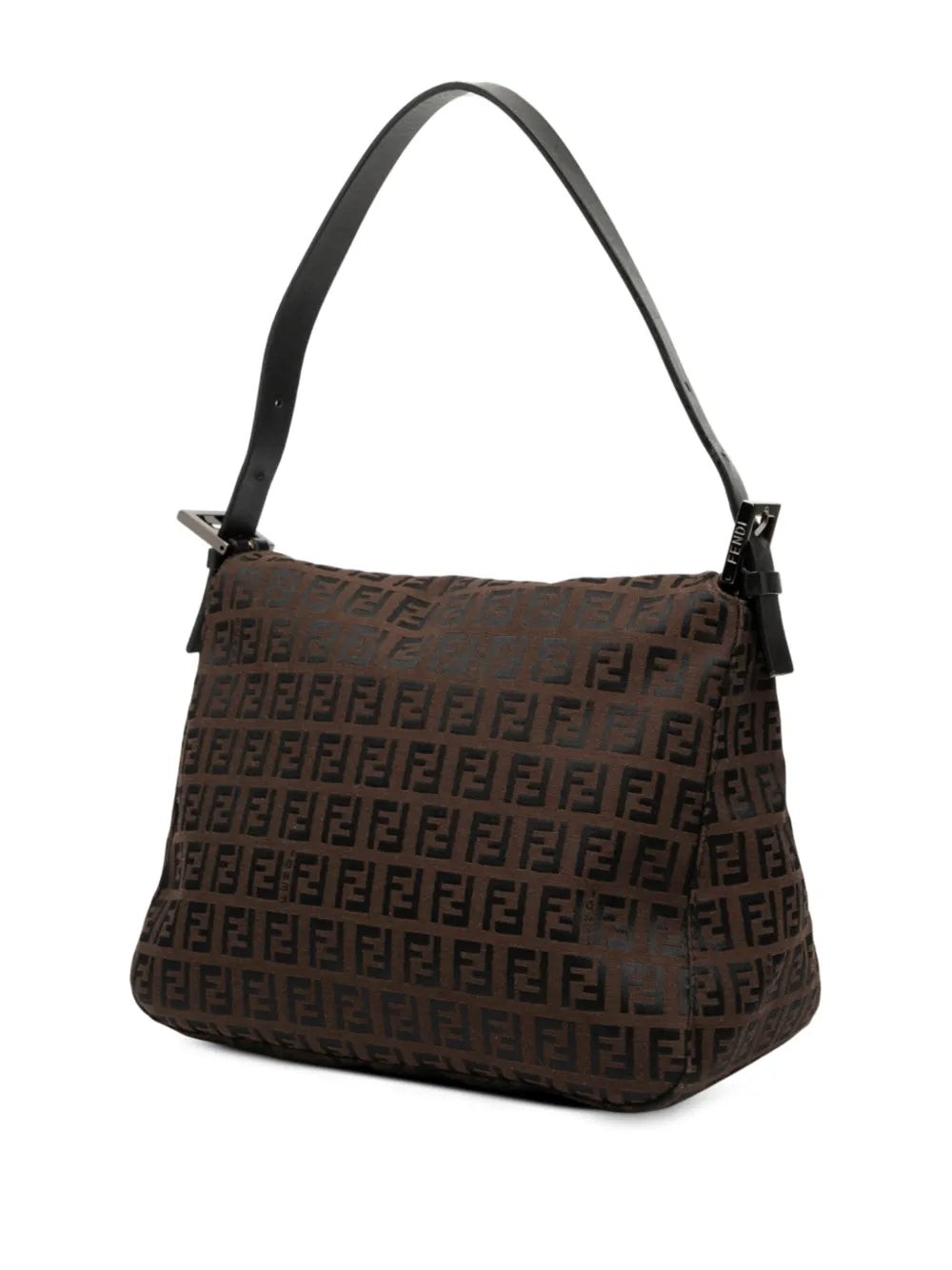Fendi Pre Owned 2000 2010 Zucchino Canvas Double Flap Mamma Shoulder Bag — Same as shown — Size One Size — Back View