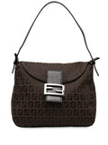 Fendi Pre Owned 2000 2010 Zucchino Canvas Double Flap Mamma Shoulder Bag — Same as shown — Size One Size — Front View