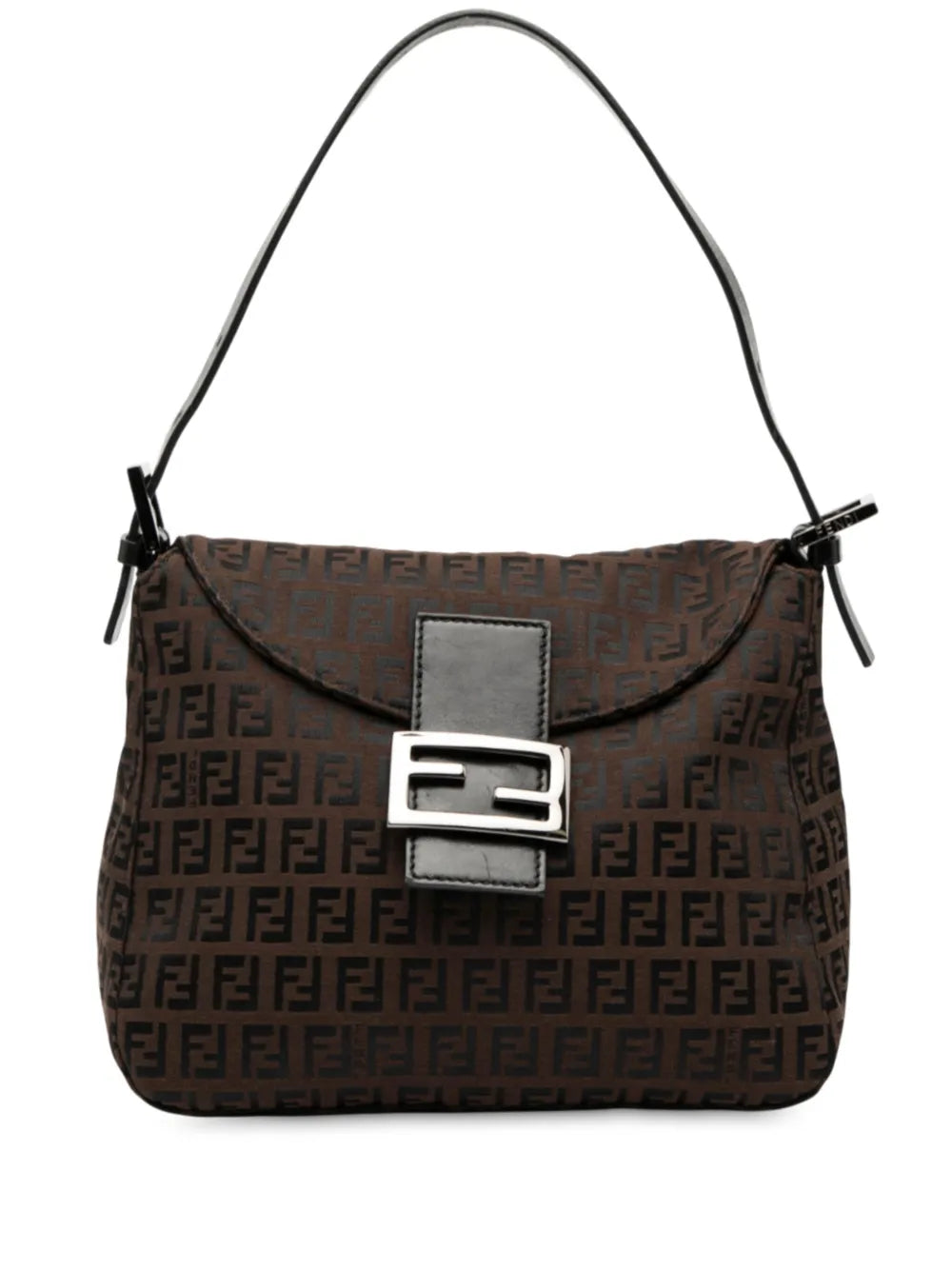 Fendi Pre Owned 2000 2010 Zucchino Canvas Double Flap Mamma Shoulder Bag — Same as shown — Size One Size — Front View