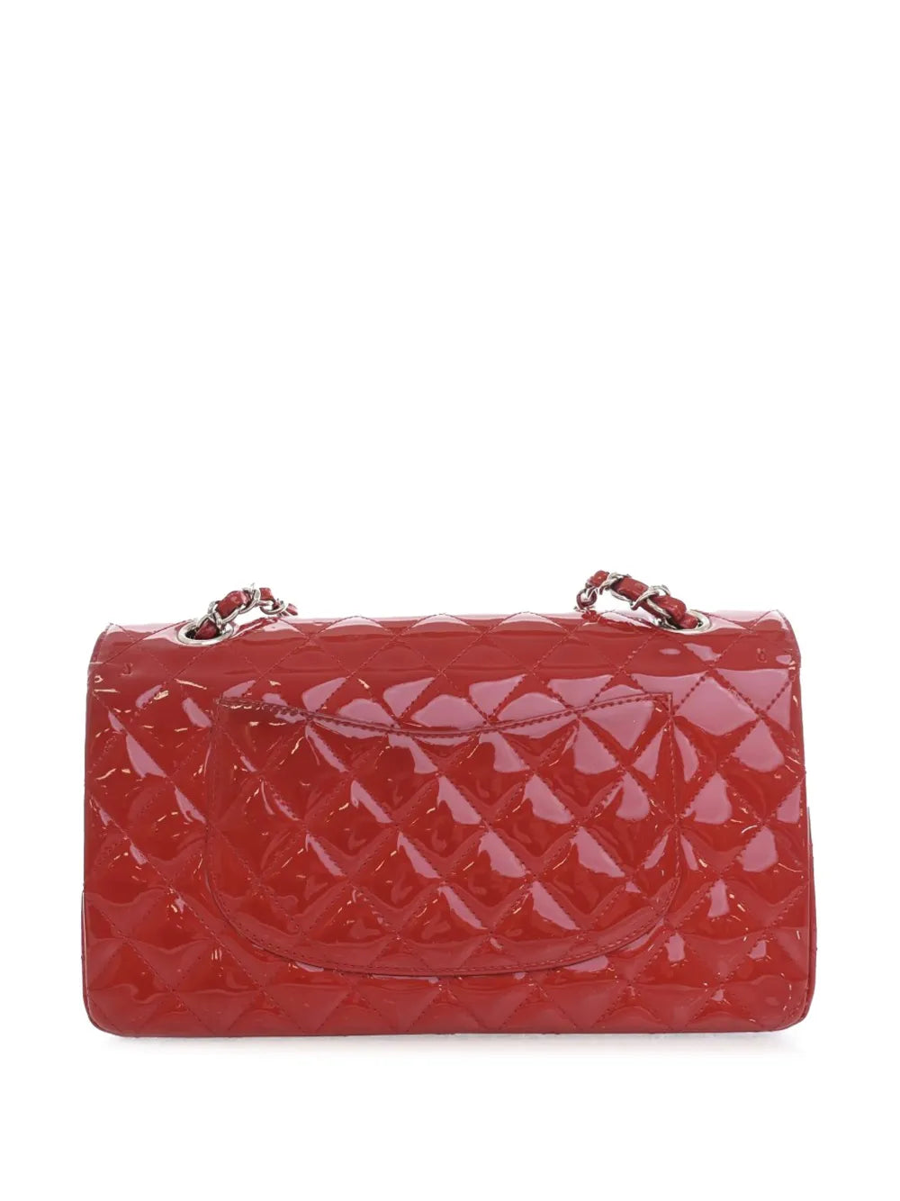 Chanel Pre Owned 2009 2010 Medium Classic Patent Double Flap Shoulder Bag — Same as shown — Size One Size — Back View