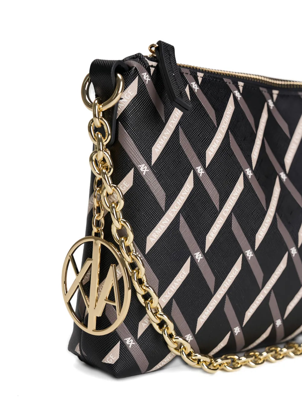 Armani Exchange Chain Strap Geometric Shoulder Bag — Same as shown — Size One Size — Top View