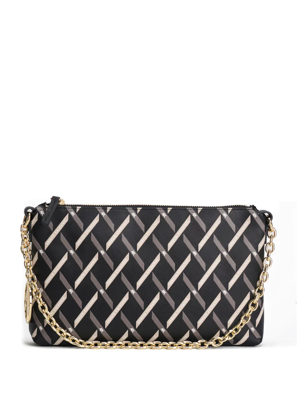 Armani Exchange Chain Strap Geometric Shoulder Bag — Same as shown — Size One Size — Front View