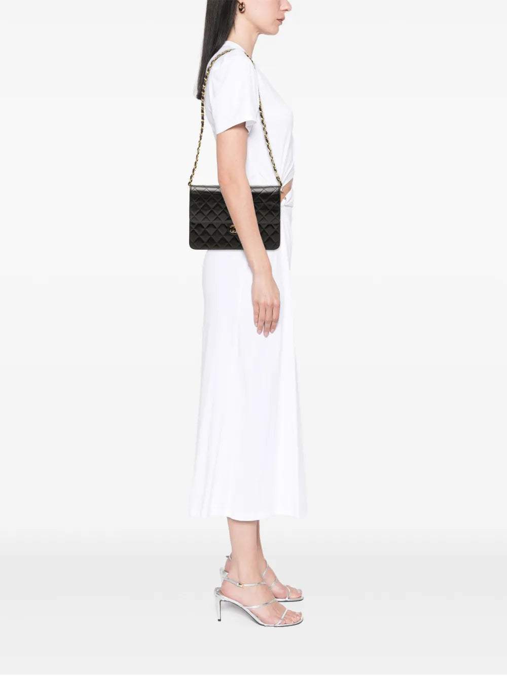 Chanel Pre Owned 1996 1997 Medium Cc Quilted Lambskin Single Flap Shoulder Bag — Same as shown — Size One Size — Side View