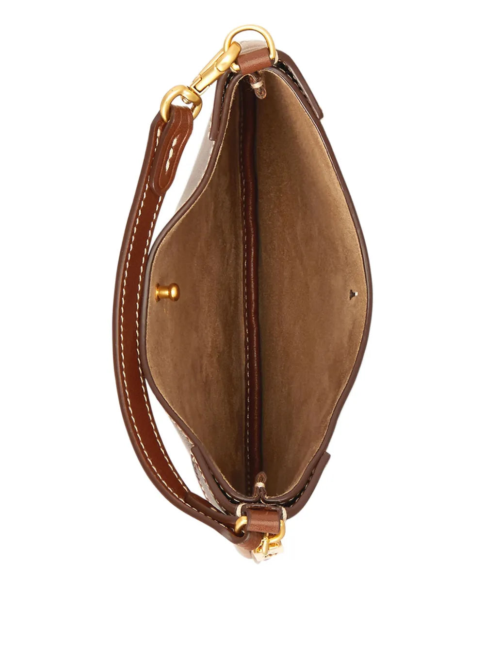 Polo Ralph Lauren Pony Plaque Leather Shoulder Bag — Same as shown — Size One Size — Top View