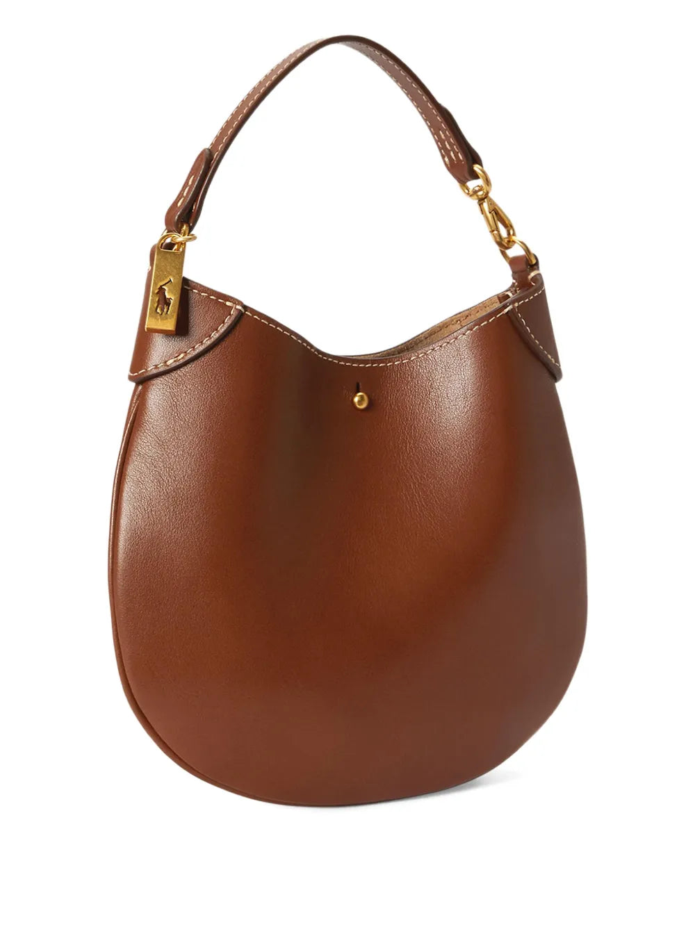 Polo Ralph Lauren Pony Plaque Leather Shoulder Bag — Same as shown — Size One Size — Back View