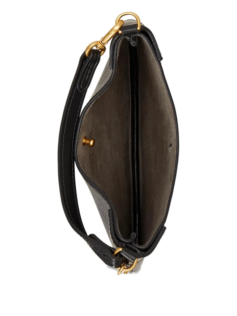 Polo Ralph Lauren Leather Pony Plaque Shoulder Bag — Same as shown — Size One Size — Top View