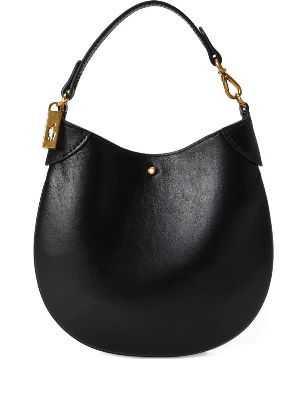 Polo Ralph Lauren Leather Pony Plaque Shoulder Bag — Same as shown — Size One Size — Front View