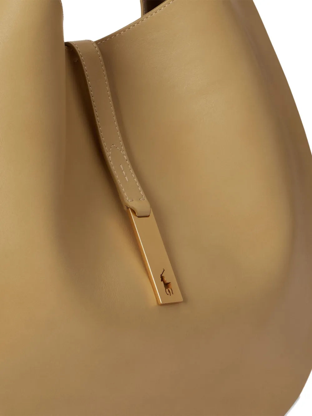 Polo Ralph Lauren Pony Plaque Leather Shoulder Bag — Same as shown — Size One Size — Top View