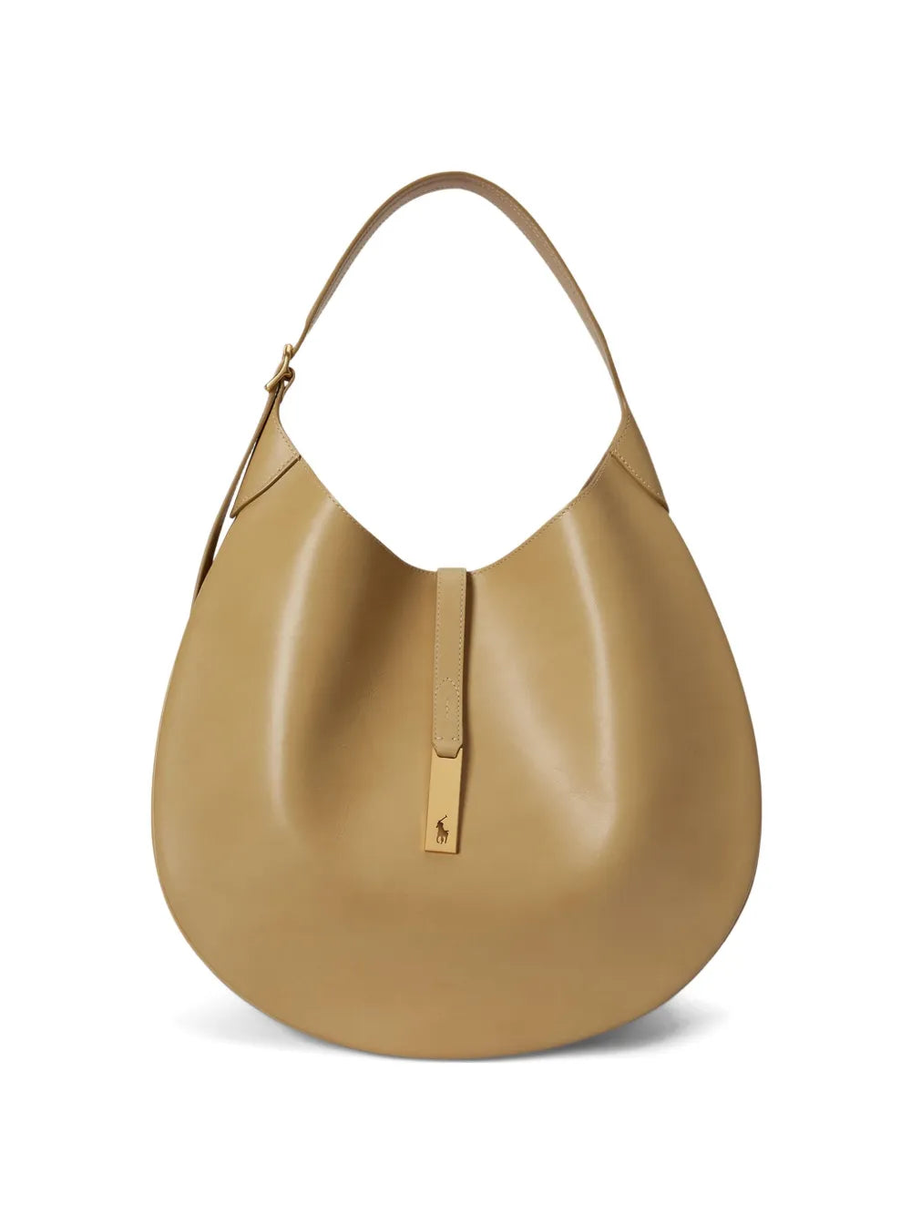 Polo Ralph Lauren Pony Plaque Leather Shoulder Bag — Same as shown — Size One Size — Front View