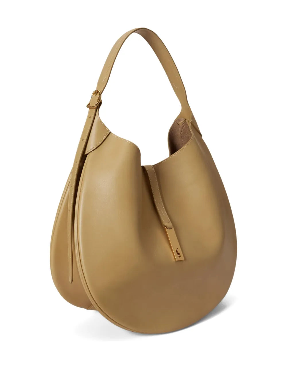 Polo Ralph Lauren Pony Plaque Leather Shoulder Bag — Same as shown — Size One Size — Back View