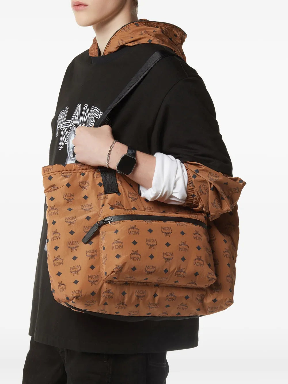 Mcm Aren Visetos Packable Shoulder Bag — Same as shown — Size One Size — Side View