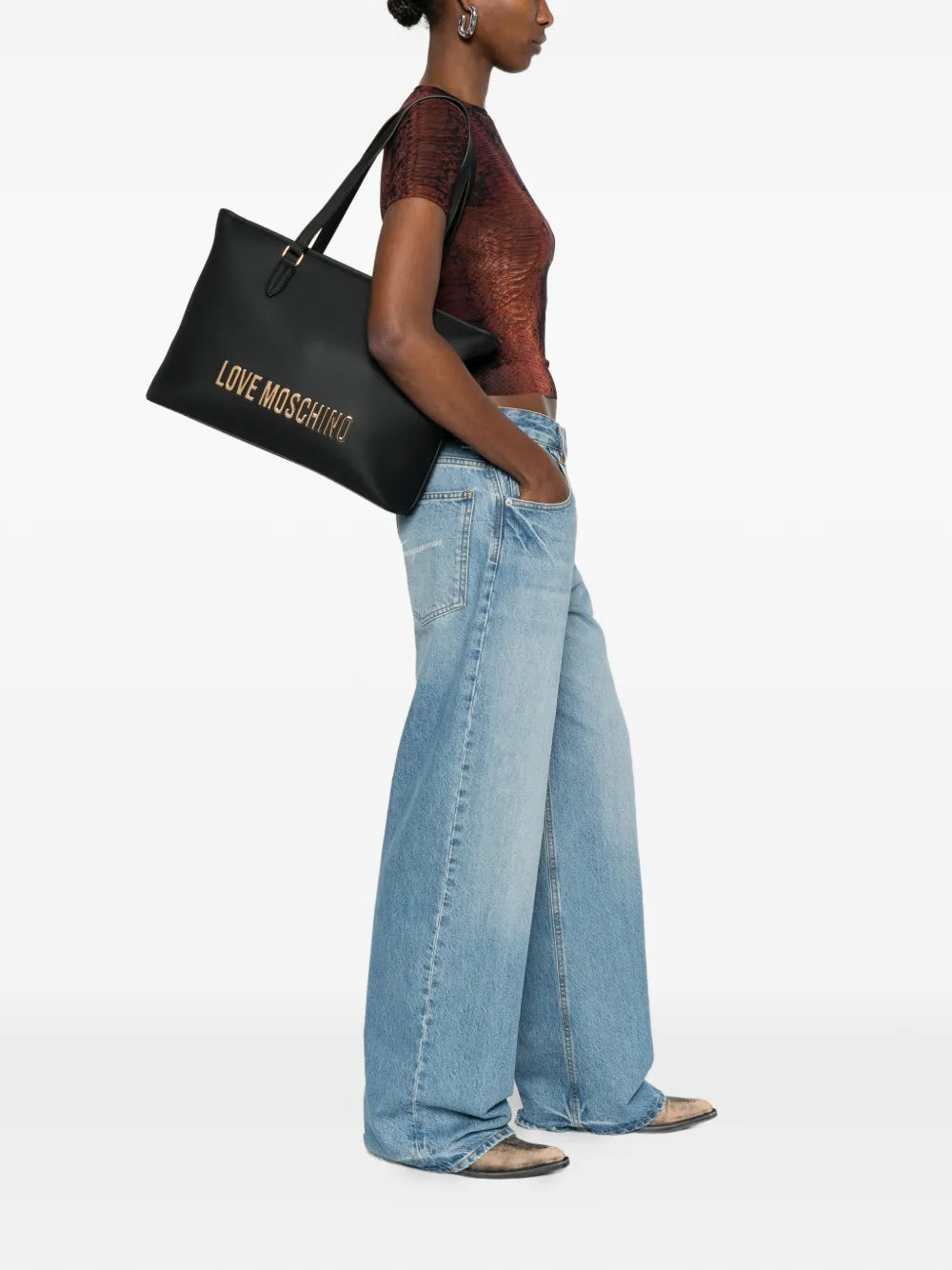 Love Moschino Logo Plaque Shoulder Bag — Same as shown — Size One Size — Side View