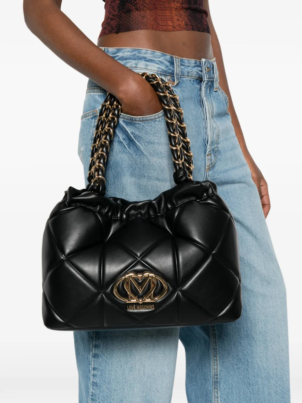Love Moschino Quilted Chain Strap Shoulder Bag — Same as shown — Size One Size — Side View