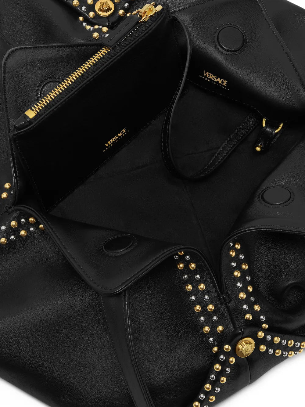 Versace Protea Leather Shoulder Bag — Same as shown — Size One Size — Top View