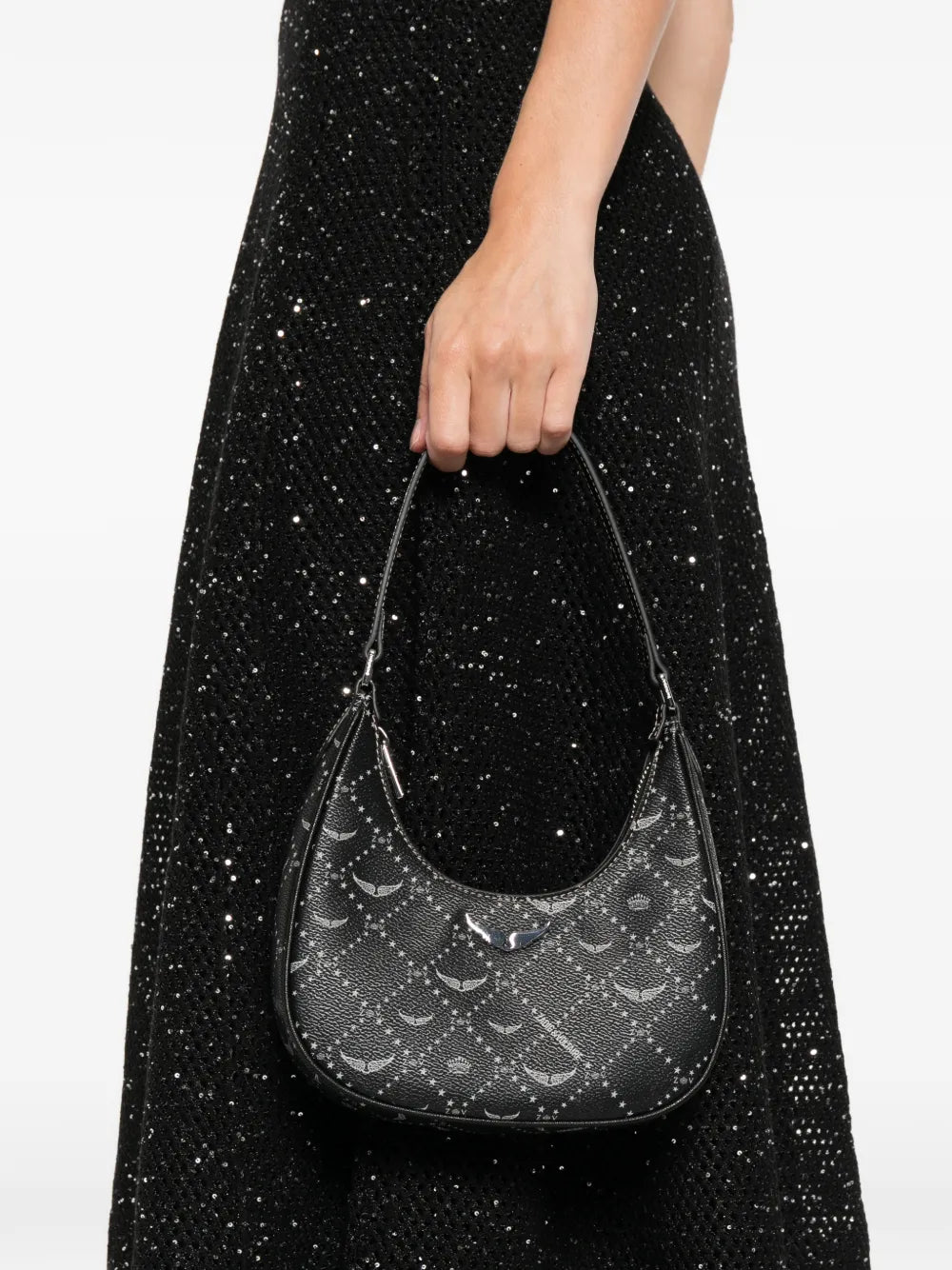 Zadigvoltaire Z Night Out Logo Graphic Shoulder Bag — Same as shown — Size One Size — Side View