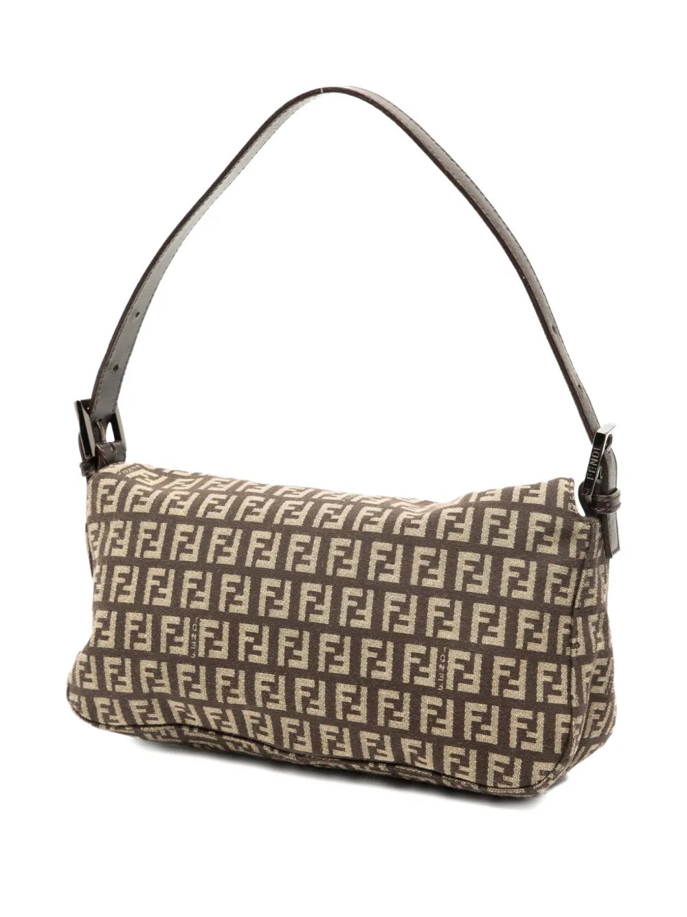 Fendi Pre Owned 2000 2010 Zucchino Canvas Double Flap Shoulder Bag — Same as shown — Size One Size — Back View