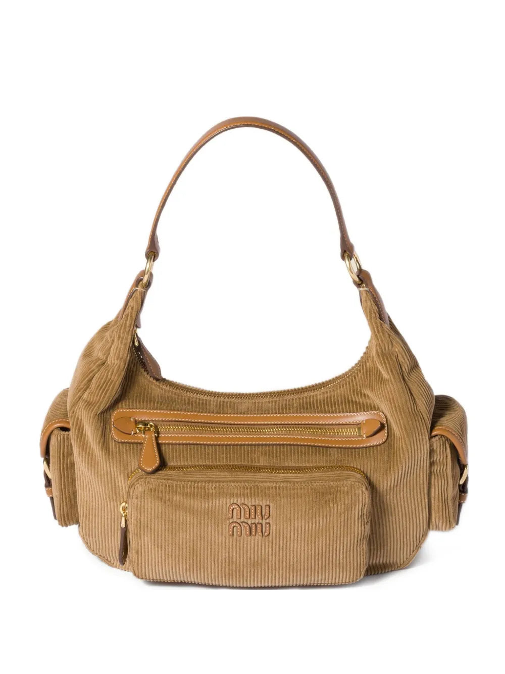 Miu Miu Pocket Corduroy Shoulder Bag — Same as shown — Size One Size — Front View
