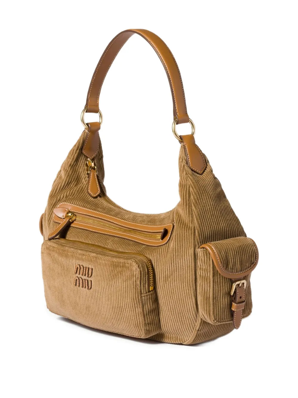 Miu Miu Pocket Corduroy Shoulder Bag — Same as shown — Size One Size — Side View