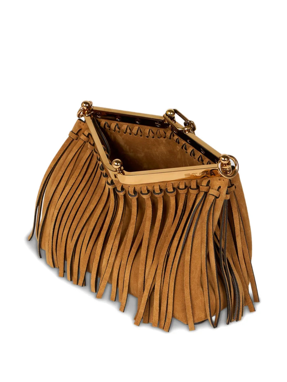 Etro Small Vela Fringing Suede Shoulder Bag — Same as shown — Size One Size — Top View