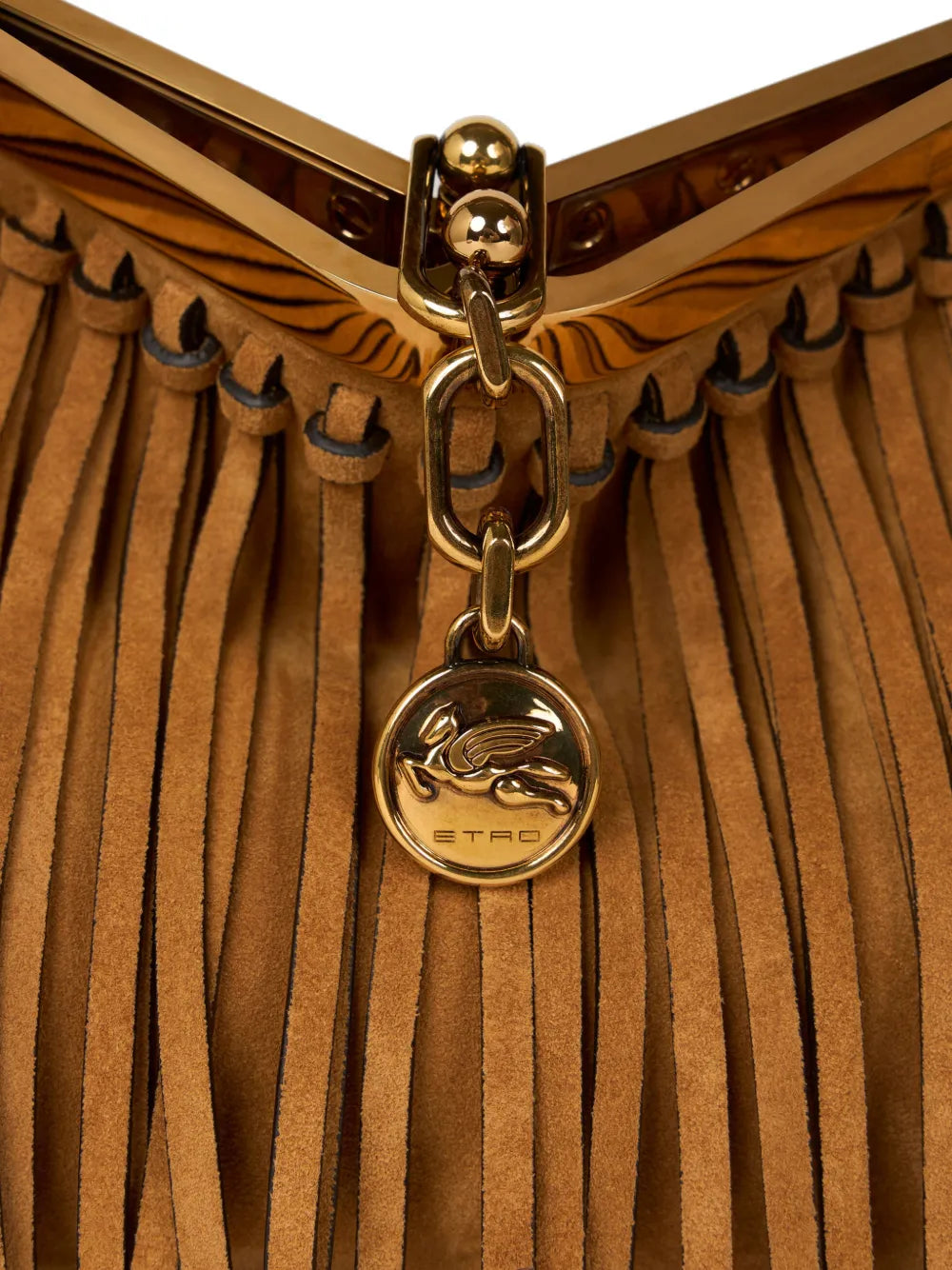 Etro Small Vela Fringing Suede Shoulder Bag — Same as shown — Size One Size — Detail View