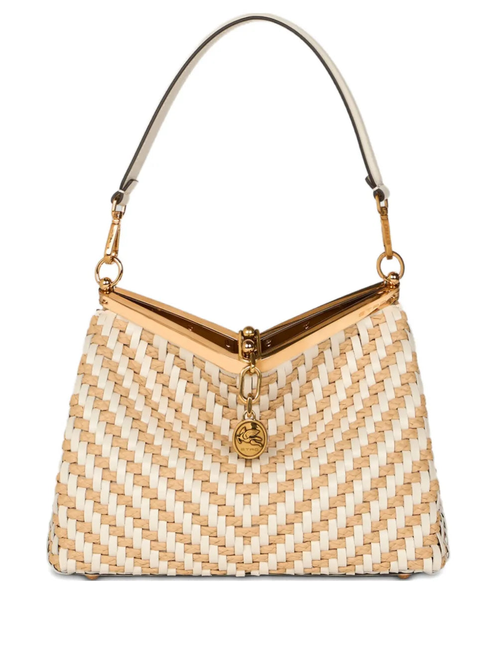 Etro Medium Vela Woven Leather Shoulder Bag — Same as shown — Size One Size — Front View