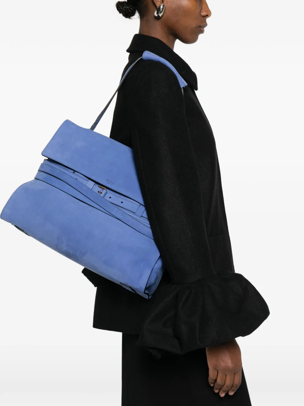 Moschino Logo Detail Buckle Shoulder Bag — Same as shown — Size One Size — Side View