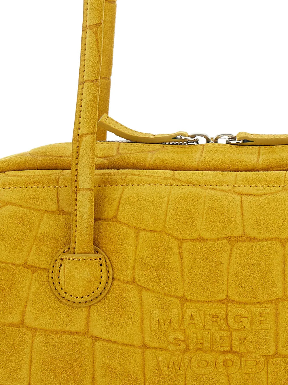 Marge Sherwood Boston Crocodile Embossed Shoulder Bag — Same as shown — Size One Size — Back View