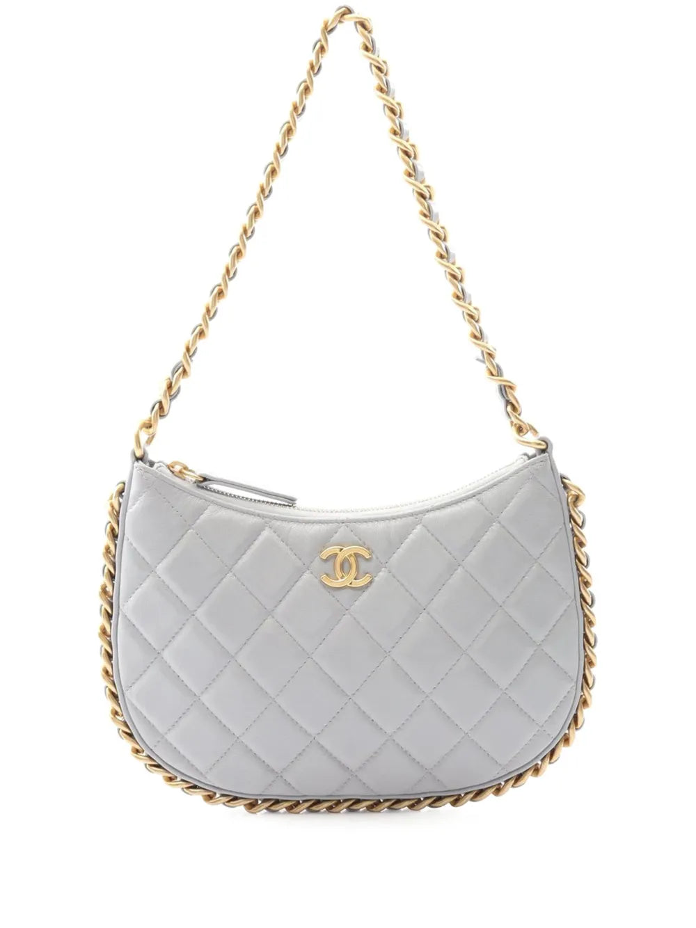 Chanel Pre Owned 2021 2025 Cc Quilted Lambskin Chain Around Hobo Shoulder Bag — Same as shown — Size One Size — Front View