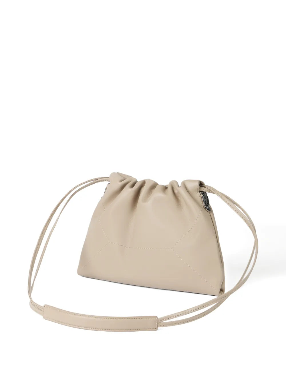 Brunello Cucinelli Bc Duo Monili Detail Leather Shoulder Bag — Same as shown — Size One Size — Back View
