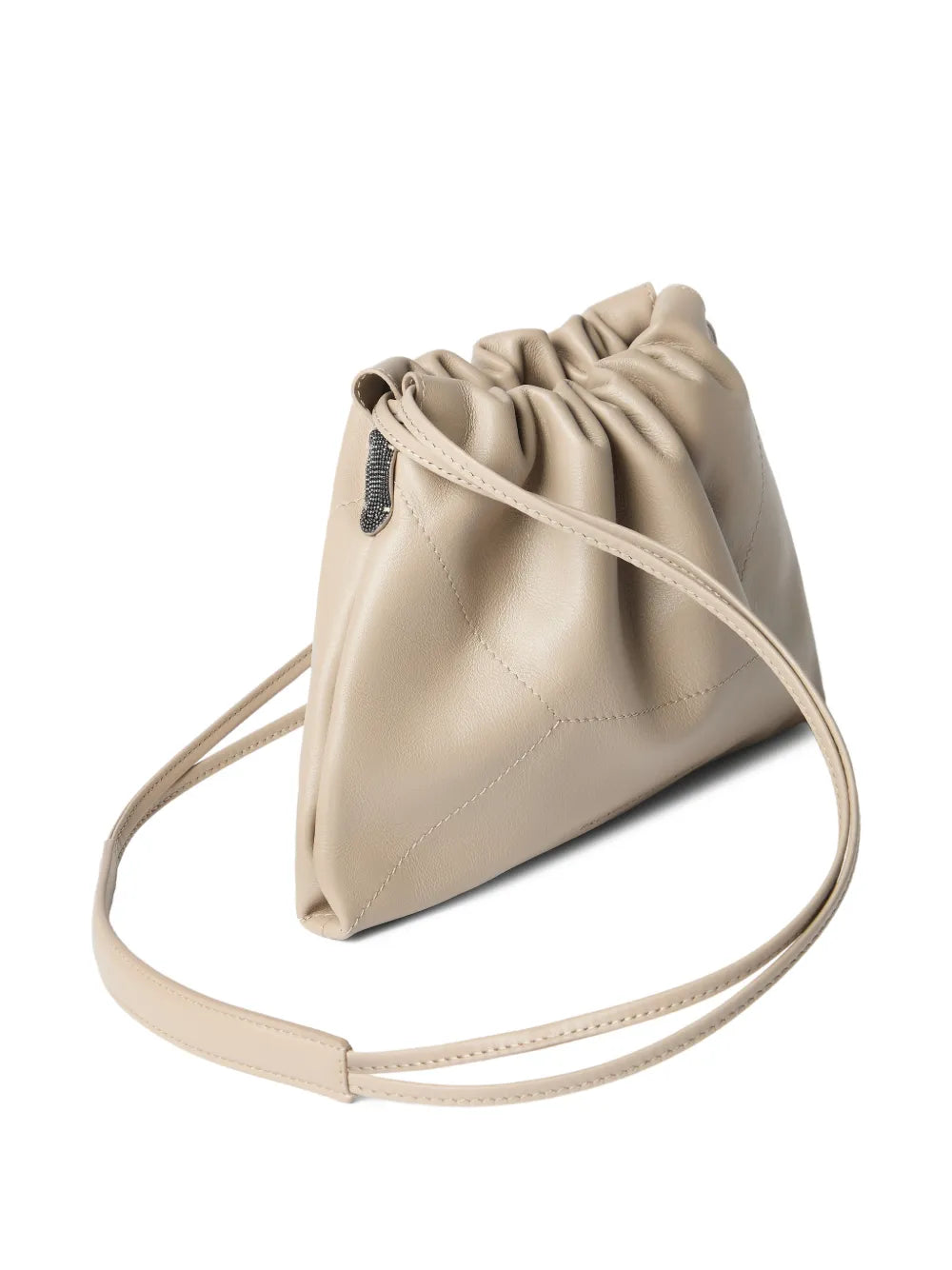 Brunello Cucinelli Bc Duo Monili Detail Leather Shoulder Bag — Same as shown — Size One Size — Top View
